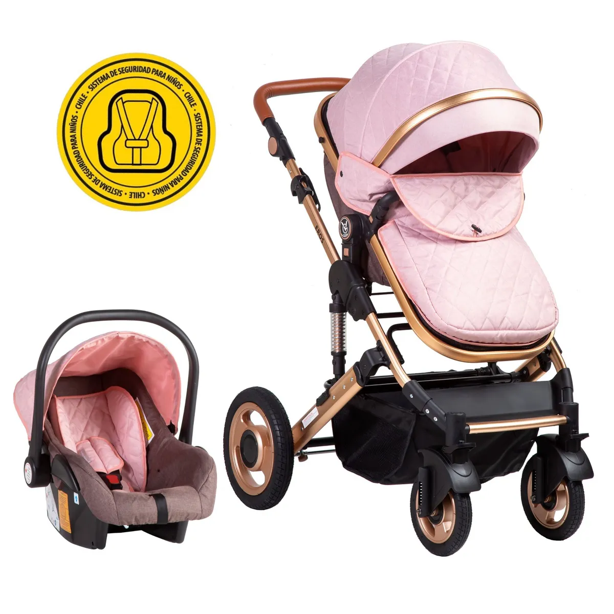 VOYAGE - Coche Travel System Con Silla De Auto Eros Pink