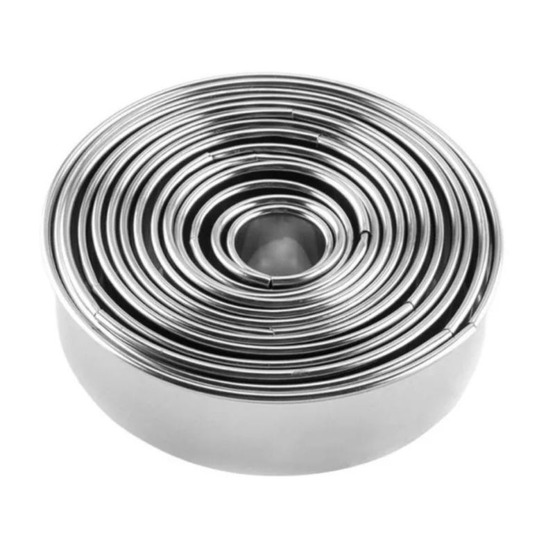 GENERICO - Set 14 Moldes Galletas Anillo Circular Cortador Reposteria