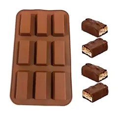 GENERICO - Molde Para 9 Chocolates Barra Cereal Silicona Reposteria Cocina