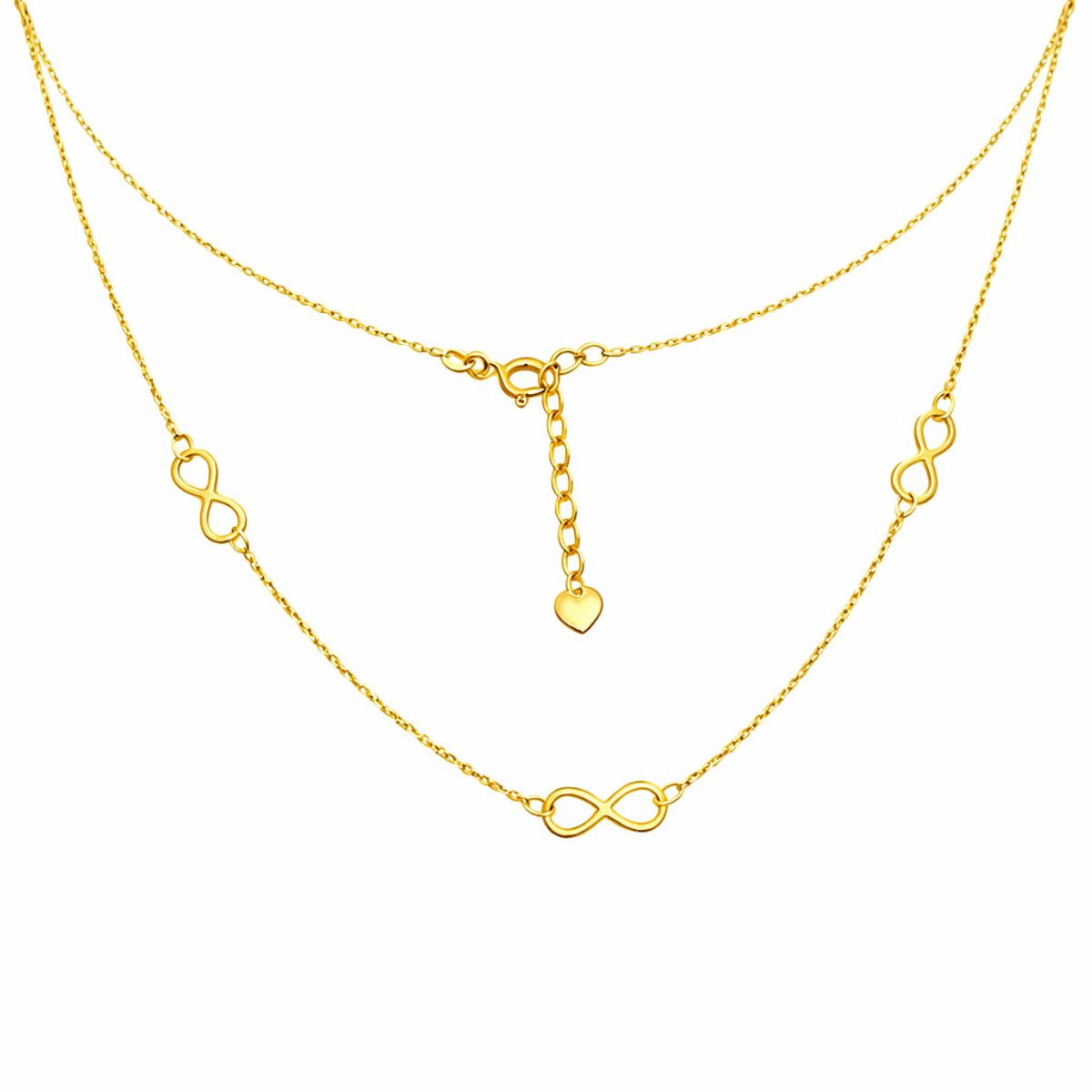 JOYAS MYTOKE - Collar Infinito Oro Italiano 750 18 Kilates Amarillo Mujer