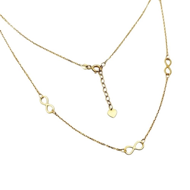 JOYAS MYTOKE - Collar Infinito Oro Italiano 750 18 Kilates Amarillo Mujer