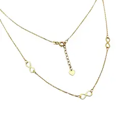 JOYAS MYTOKE - Collar Infinito Oro Italiano 750 18 Kilates Amarillo Mujer