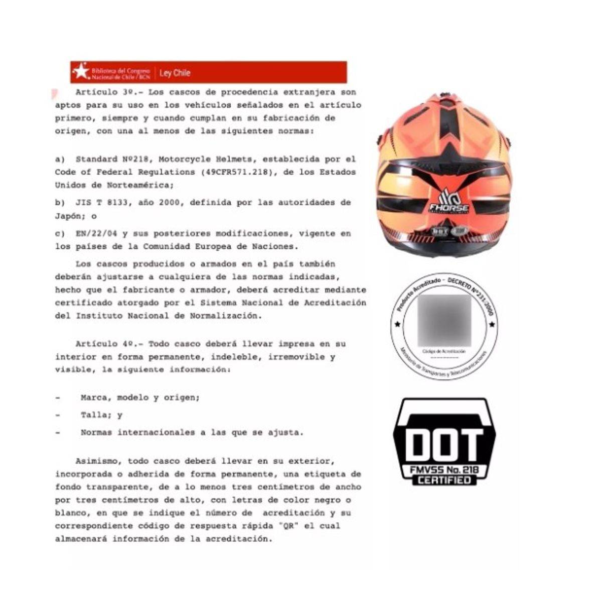 GENERICO - Casco Abatible Moto Certificado Dot Fhorse Jh-901 Talla S