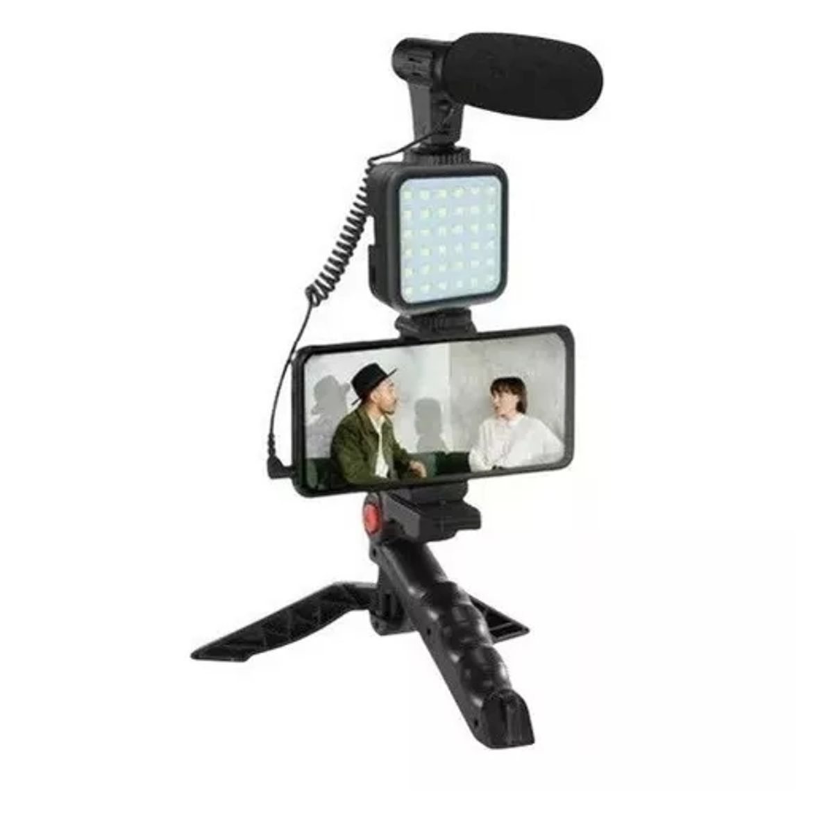 GENERICO - Selfie Blogging Stick Luz Microfono Tiktok