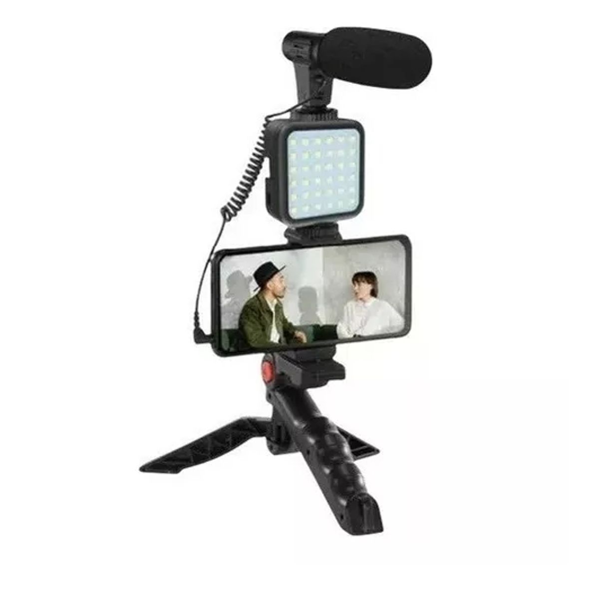 GENERICO - Selfie Blogging Stick Luz Microfono Tiktok