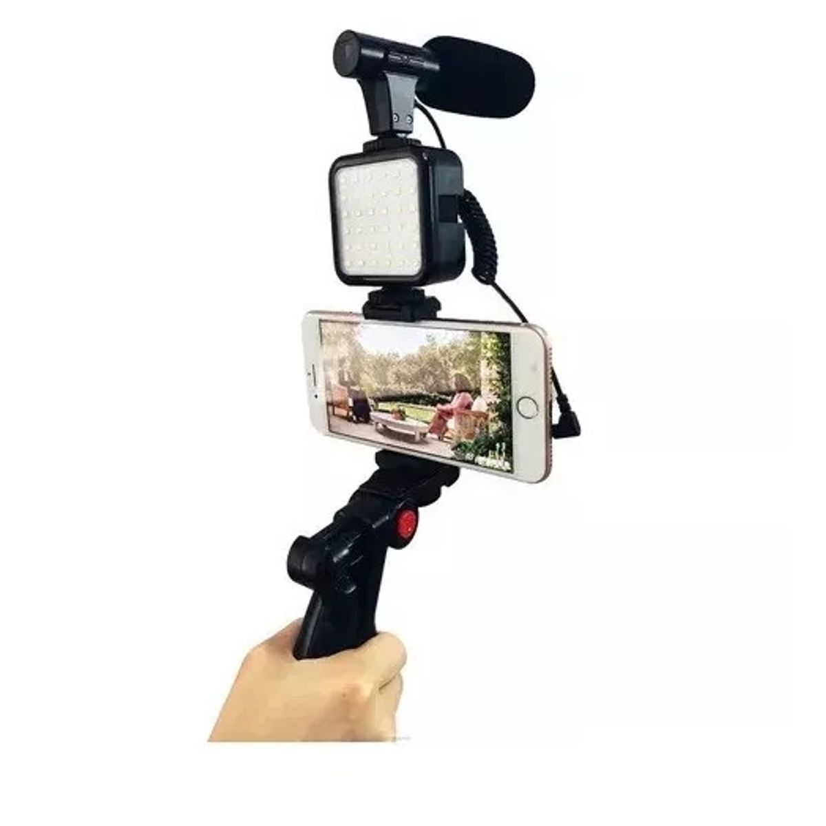 GENERICO - Selfie Blogging Stick Luz Microfono Tiktok