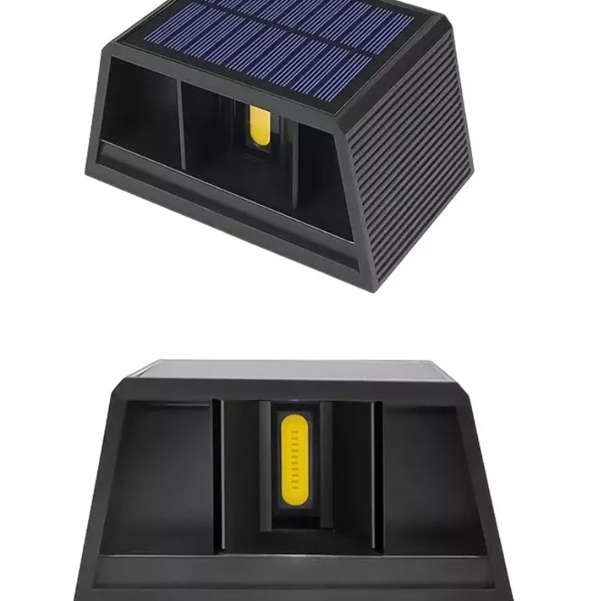 GENERICO - Aplique Luz Cálida Solar Foco Doble Cara De Pared Negro