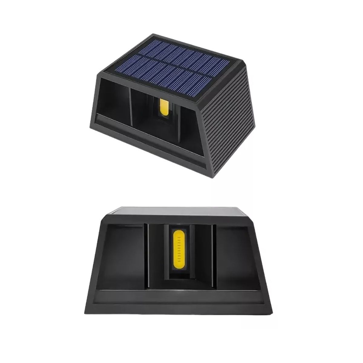 GENERICO - Aplique Luz Cálida Solar Foco Doble Cara De Pared Negro