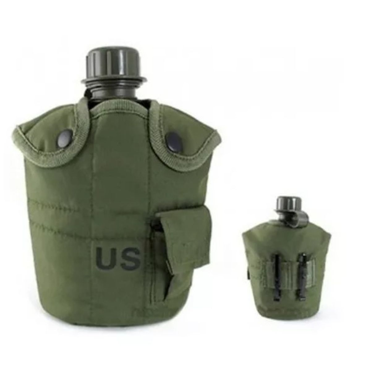 GENERICO - Cantimplora Militar Con Jarro Y Funda Verde