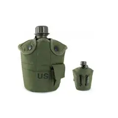 GENERICO - Cantimplora Militar Con Jarro Y Funda Verde