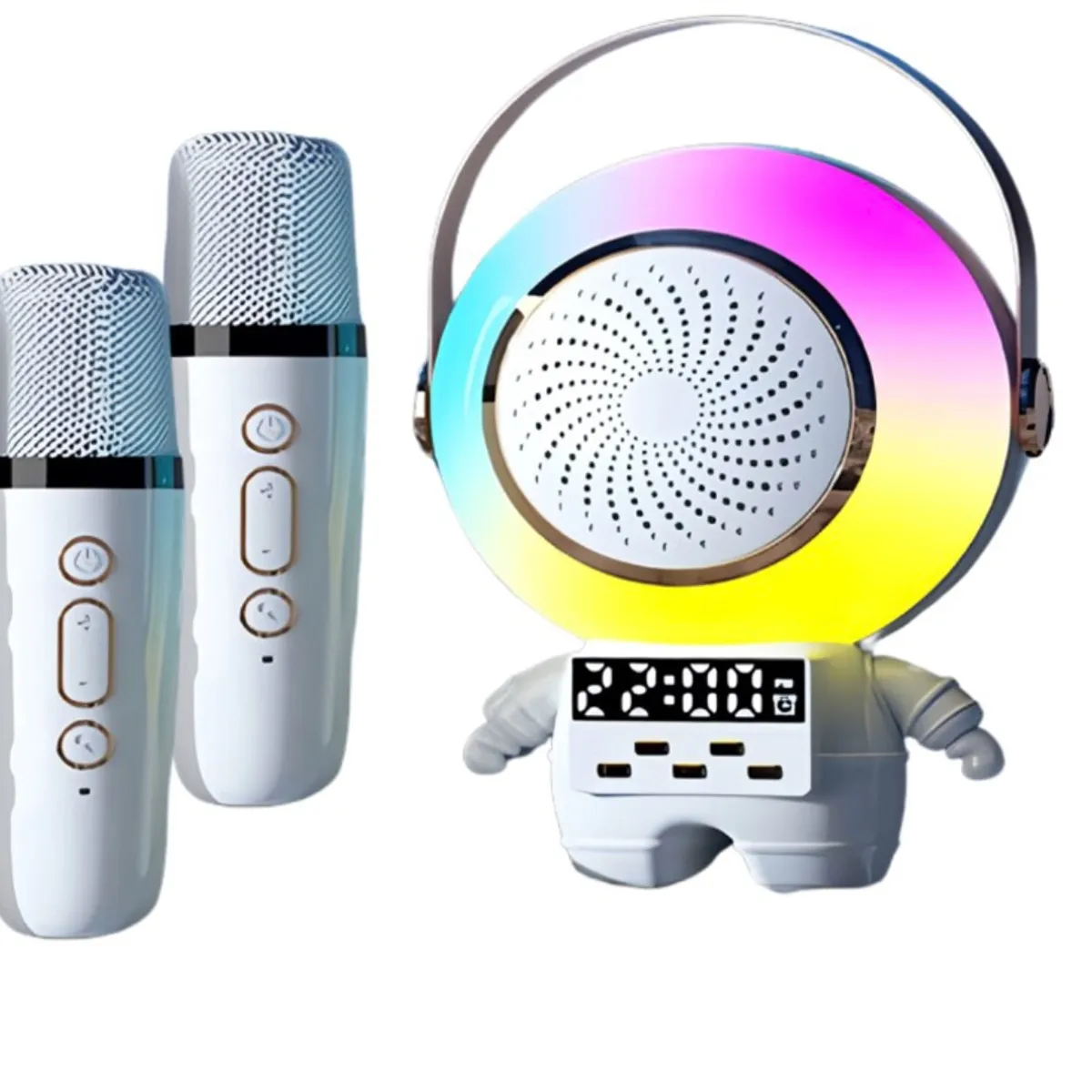 GENERICO - Parlante Bluetooth Astronauta Doble Microfono USB