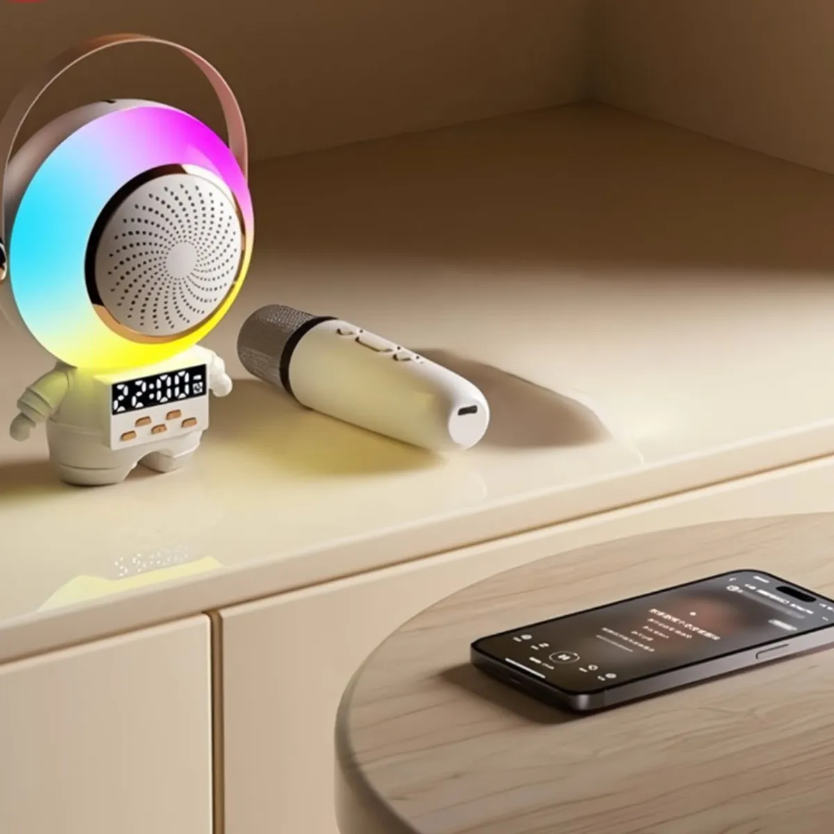 GENERICO - Parlante Bluetooth Astronauta Doble Microfono USB