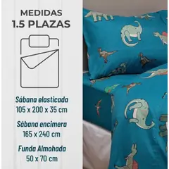 GENERICO - Sabanas Infantiles Niños Y Niñas 1,5 Dinosaurios