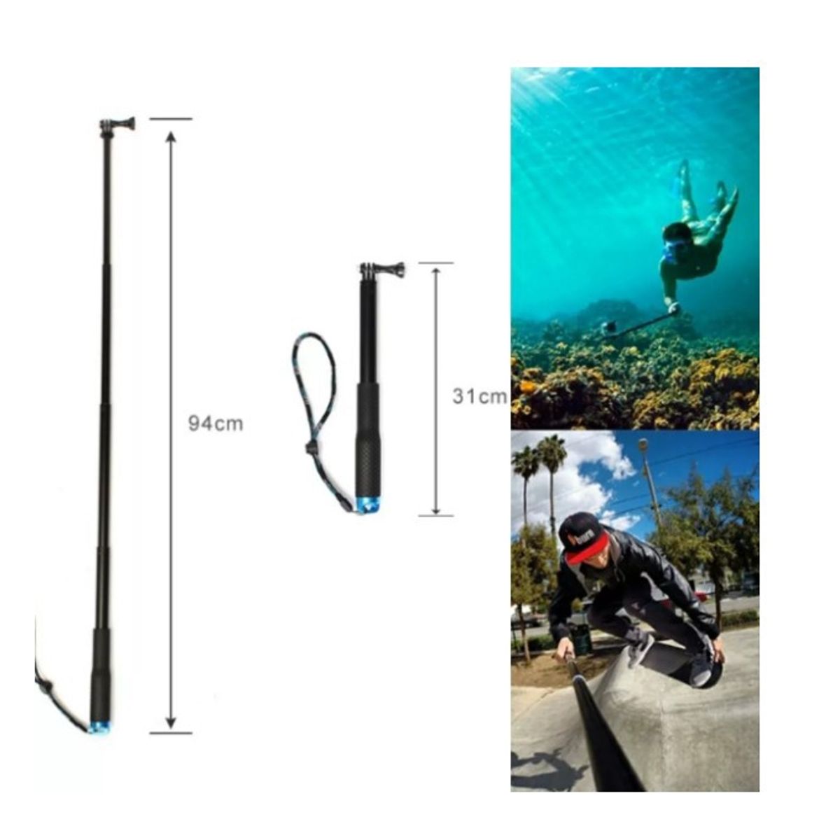 GENERICO - Gopro Bastón Selfie 94cm