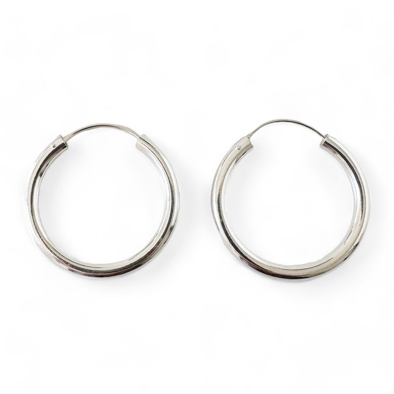 ANDREA COGGIOLA JOYAS - Aros Argolla Ruby Plata Fina 925
