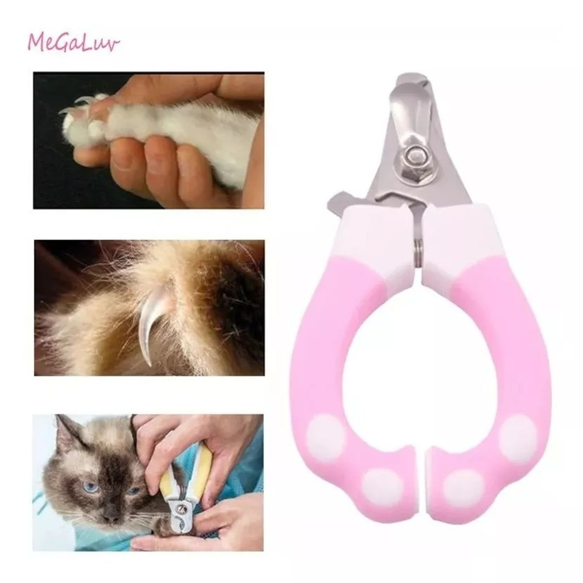 DEFENSOR FOREVER - Corta Uñas Perros Para Gatos Tipo Alicate Rosado