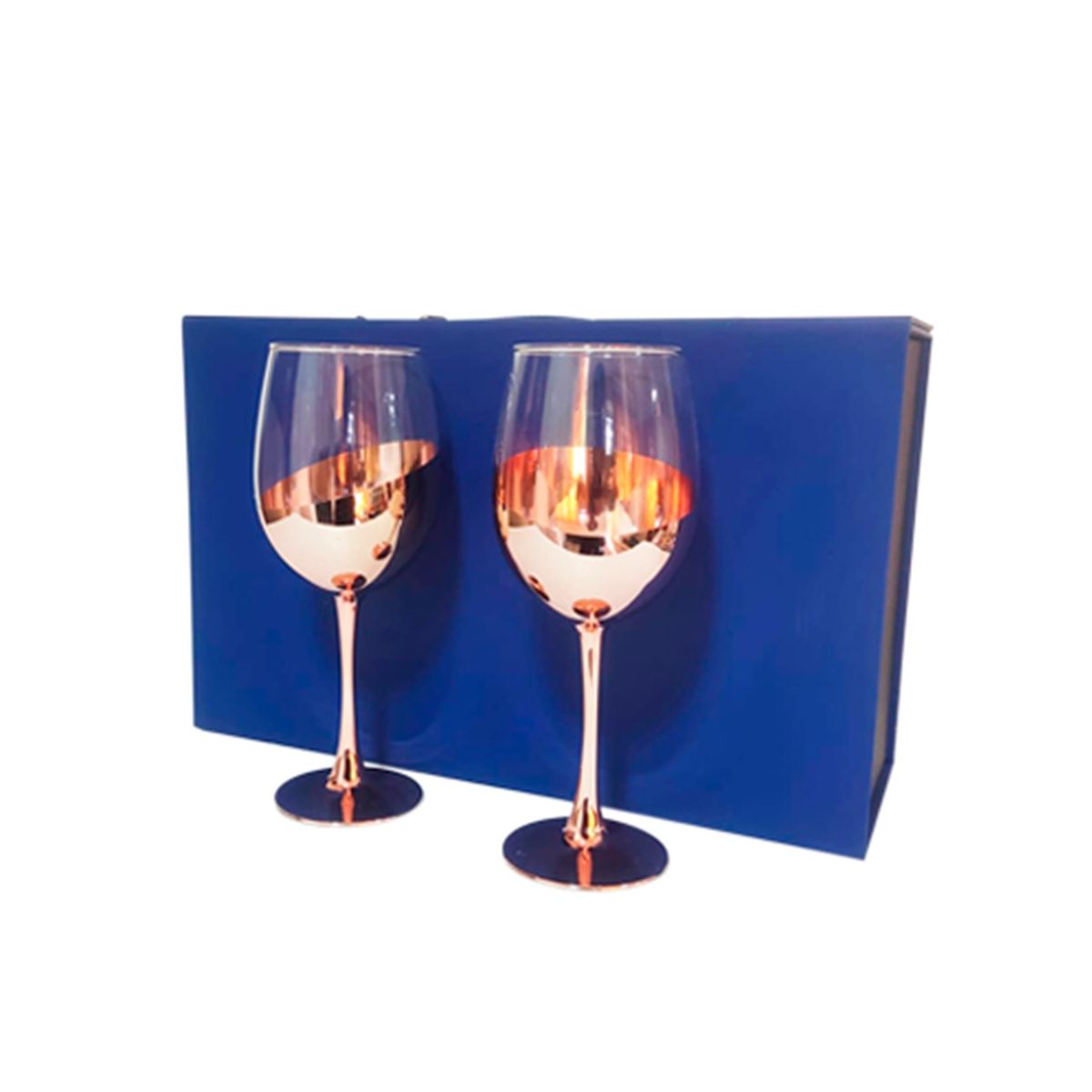 PERFECT CLASS - Set 2 Copas Vino Ember Cobrizados 450ml Maleta