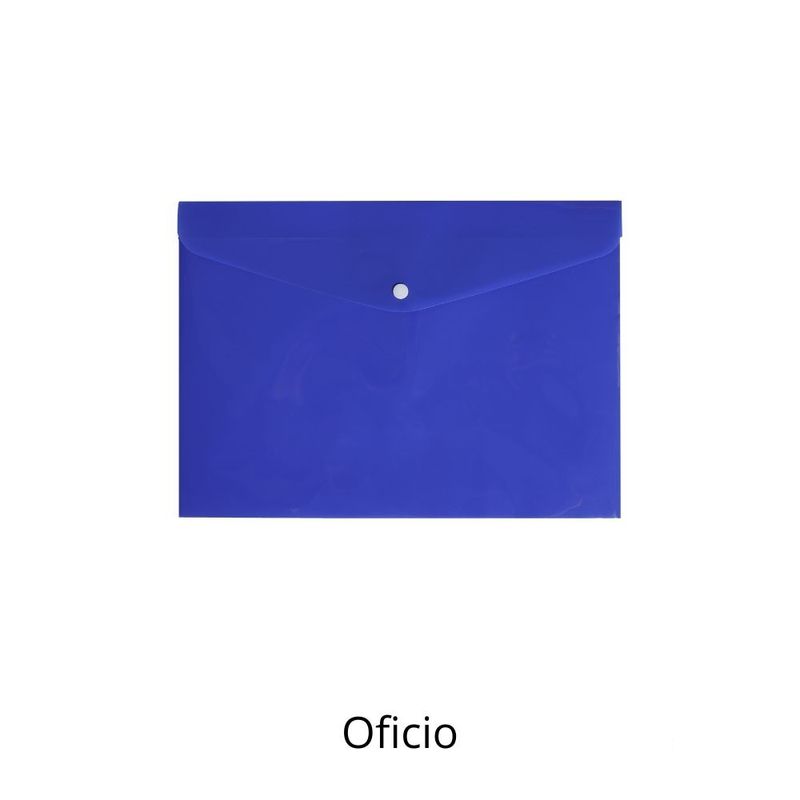 NUOVO - Carpeta tipo sobre plástico oficio con broche Azul