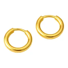 ELBAULDEJUMA - Argollas Lisas 6mm Aros Titanio Astm F136 Chapada En Oro 18k