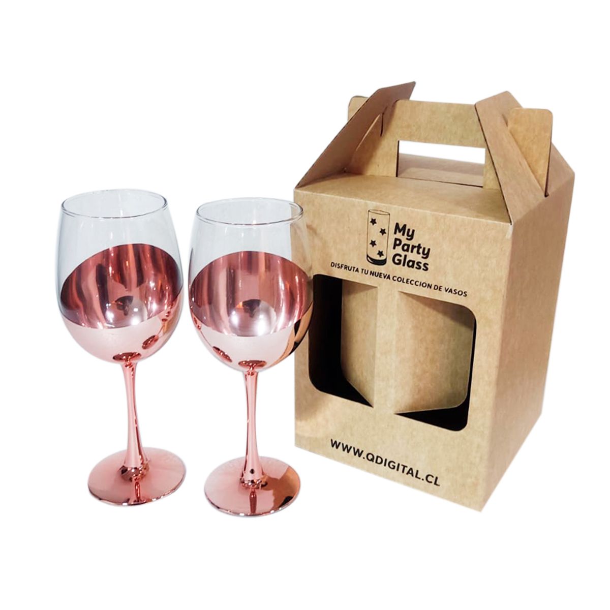 PERFECT CLASS - Set 4 Copas Vino Ember Cobrizados 450ml Estuche