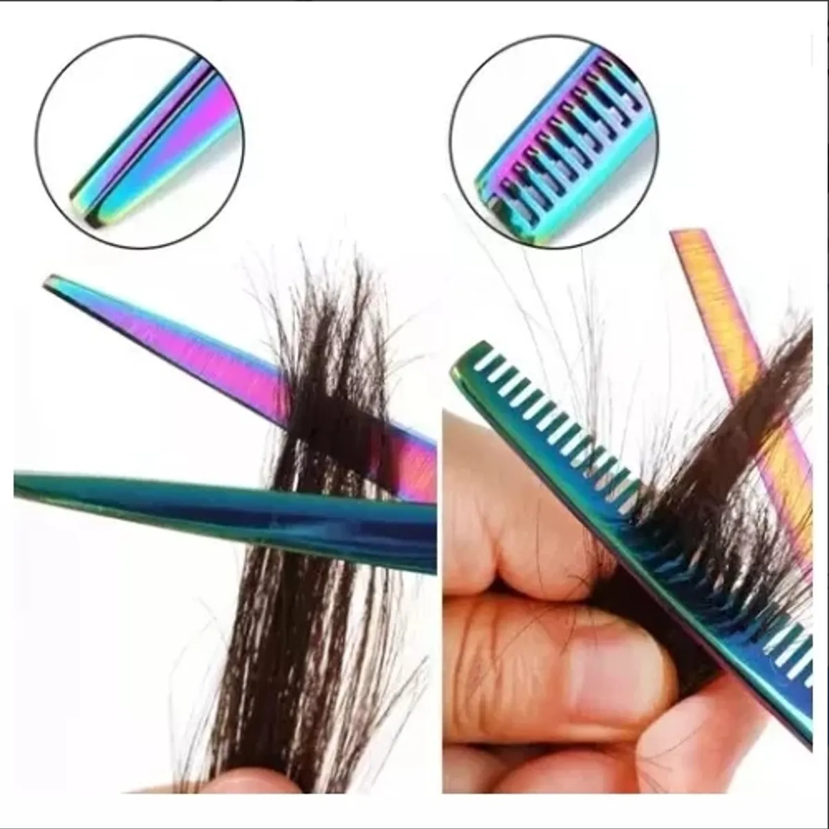 GENERICO - Kit Tijeras Estuche + Filo Navaja + Entresacadora