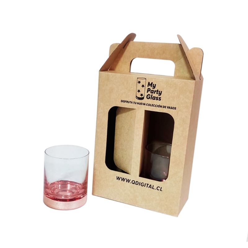 PERFECT CLASS - Set 4 Vasos Whisky Ember Cobrizado 350ml Estuche