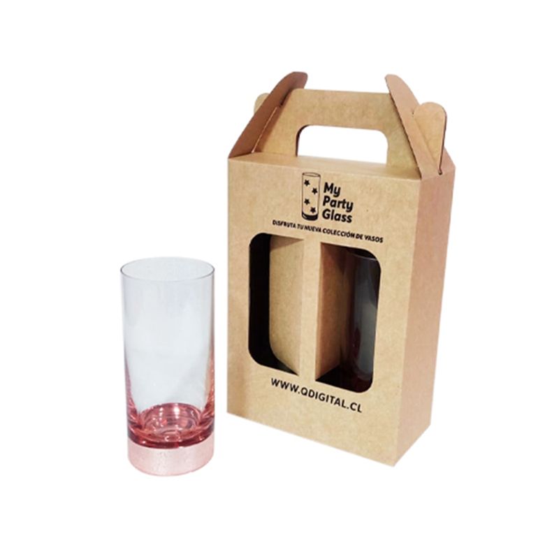 PERFECT CLASS - Set 2 Vasos Piscoleros Ember Cobrizado 500ml Estuche