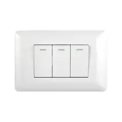 GENERICO - Interruptor Triple Onoff 10a Blanco Para El Hogar Y Oficina