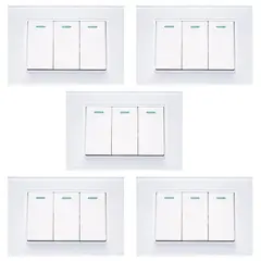 GENERICO - Pack x10 Interruptor Triple Onoff 10a Blanco Para El Hogar Y Oficina
