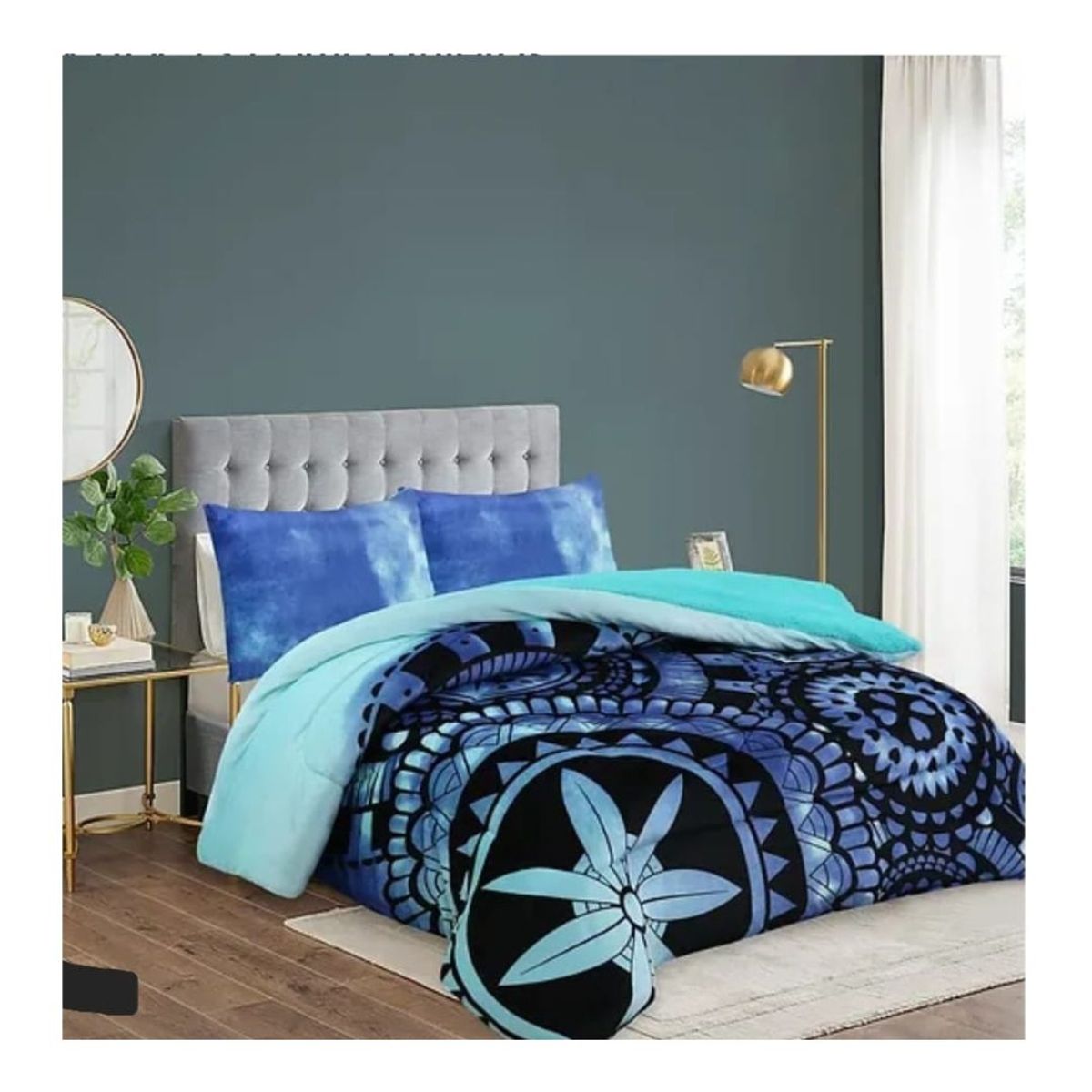 GENERICO - Cobertor Chiporro 2 Plazas -  Celeste Mandala F146