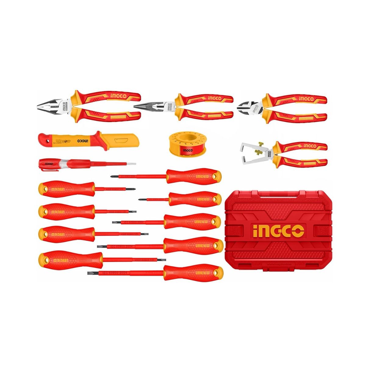INGCO - Set Herramientas Aislados Vde Ingco Industri 16 Pz Hkith1601