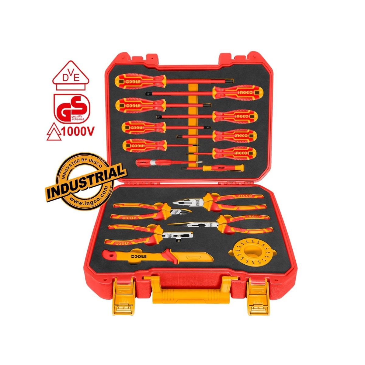 INGCO - Set Herramientas Aislados Vde Ingco Industri 16 Pz Hkith1601