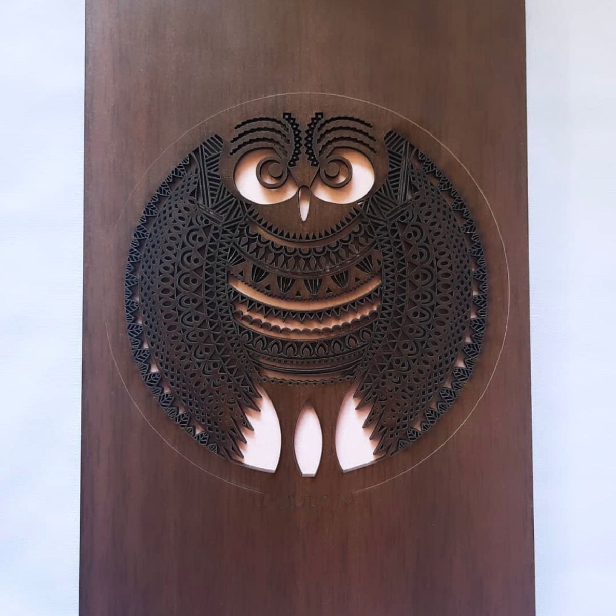 GENERICO - Croquera Búho con tapa de madera café