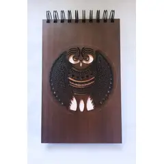 GENERICO - Croquera Búho con tapa de madera café