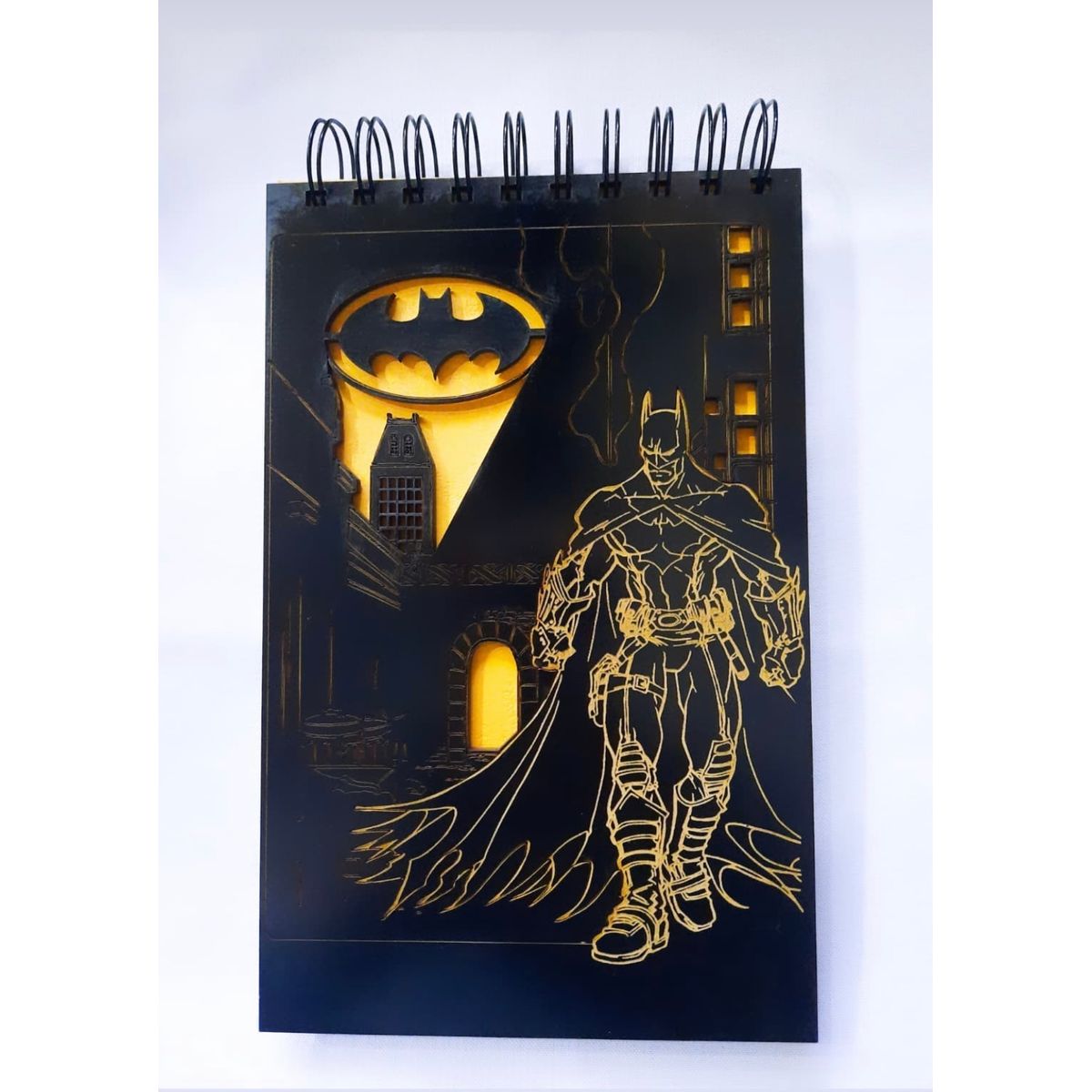 GENERICO - Croquera Batman con tapa de madera negro