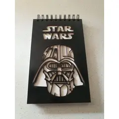 GENERICO - Croquera Star Wars con tapa de madera negro