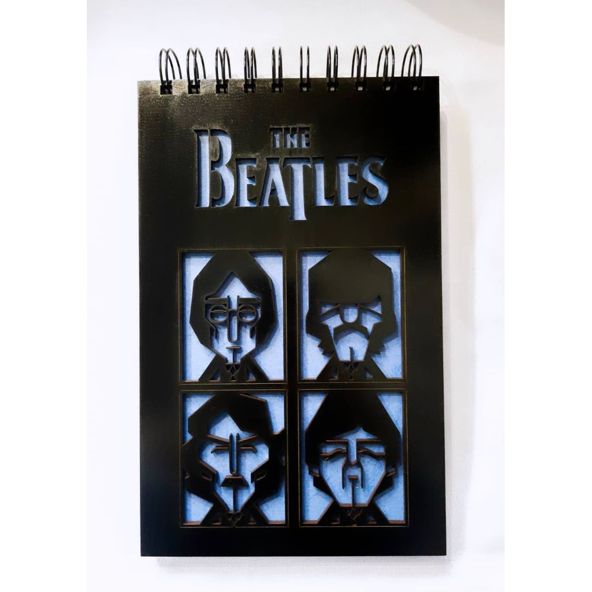 GENERICO - Croquera The Beatles con tapa de madera negro