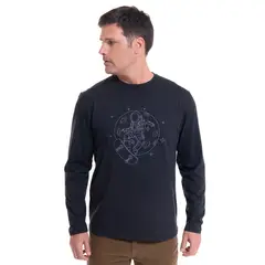 KOTTING - Polera Jersey Estampada Negro