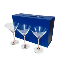 PERFECT CLASS - Set 3 Copas Martini Glow Cobrizado 274ml Maleta