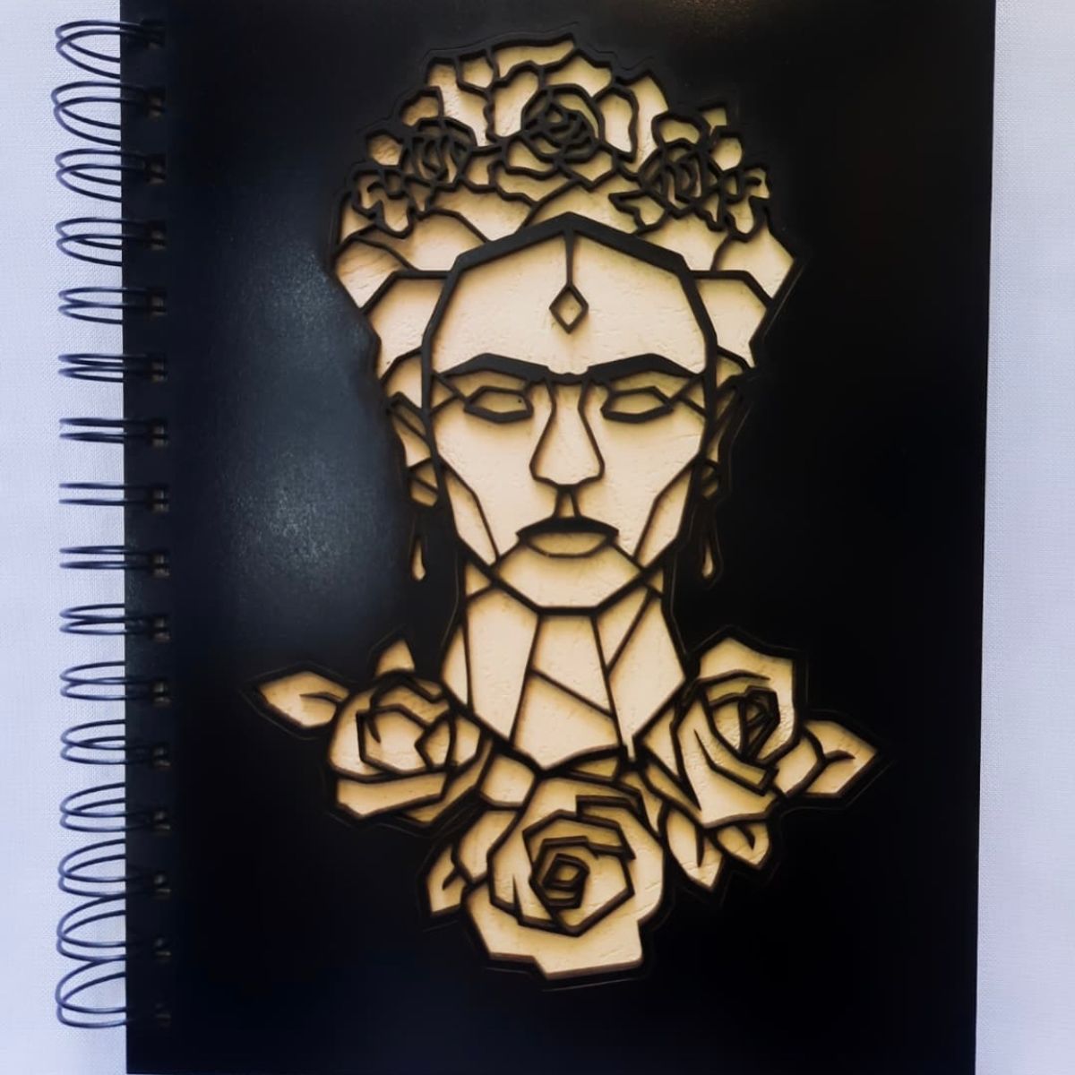 GENERICO - Cuaderno Frida con tapa de madera negro