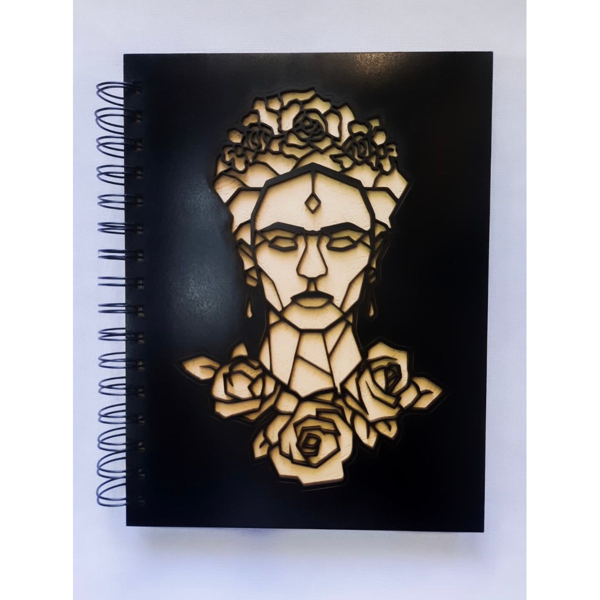 GENERICO - Cuaderno Frida con tapa de madera negro