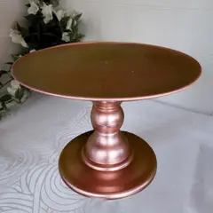 GENERICO - Porta Torta tipo Alzador Boleira con Pedestal 27cm Diá - Rose Gold