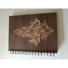 GENERICO - Cuaderno Mujer Zen con tapa de madera café