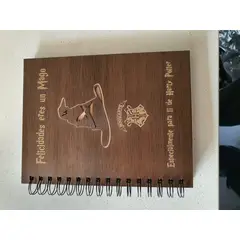 GENERICO - Cuaderno Sombrero HP con tapa de madera café