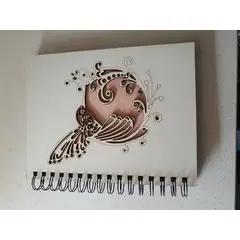 GENERICO - Cuaderno Colibrí con tapa de madera blanco