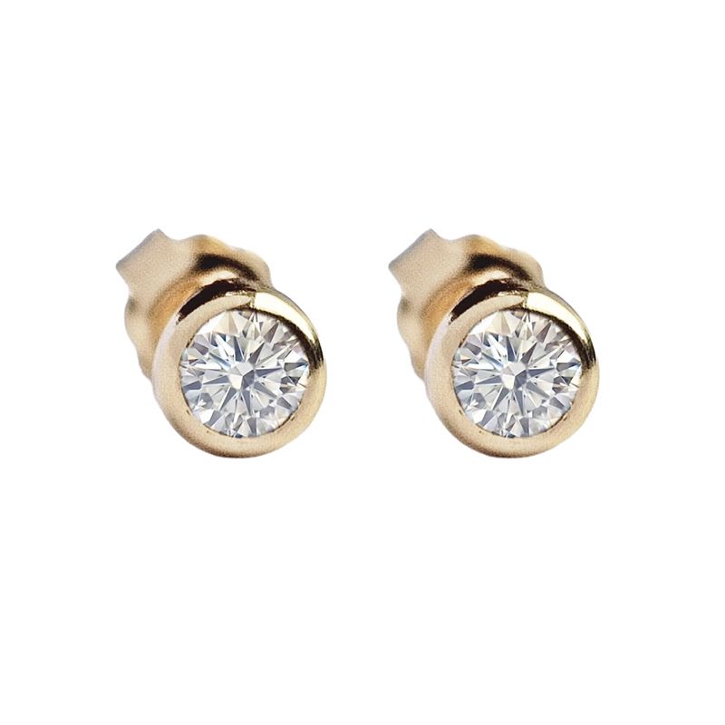 JOYAS MYTOKE - Aros Oro Italiano Amarillo 18 Kilates Punto De Luz Mujer