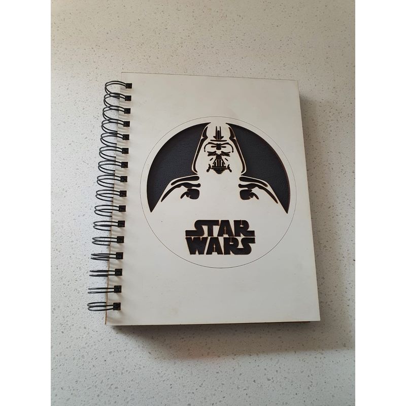 GENERICO - Cuaderno Star Wars 2 con tapa de madera blanco