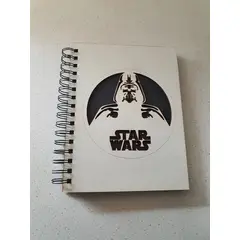 GENERICO - Cuaderno Star Wars 2 con tapa de madera blanco