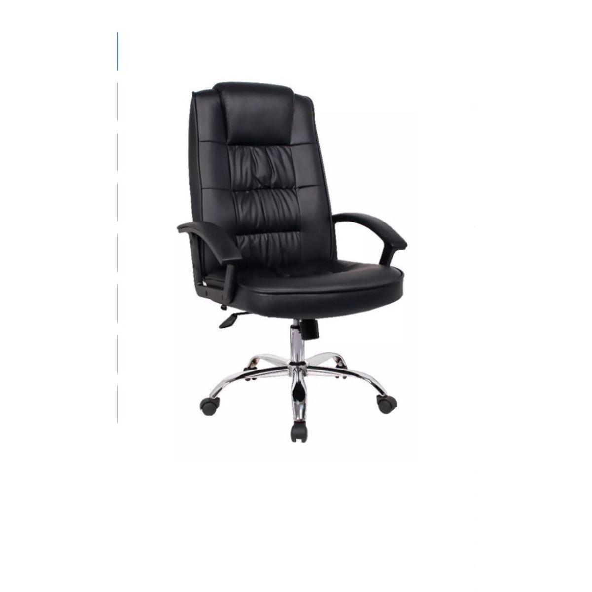 GENERICO - Sillón Ejecutivo Cuero Pu Negro Silla Reclinable Con Apoyabrazos