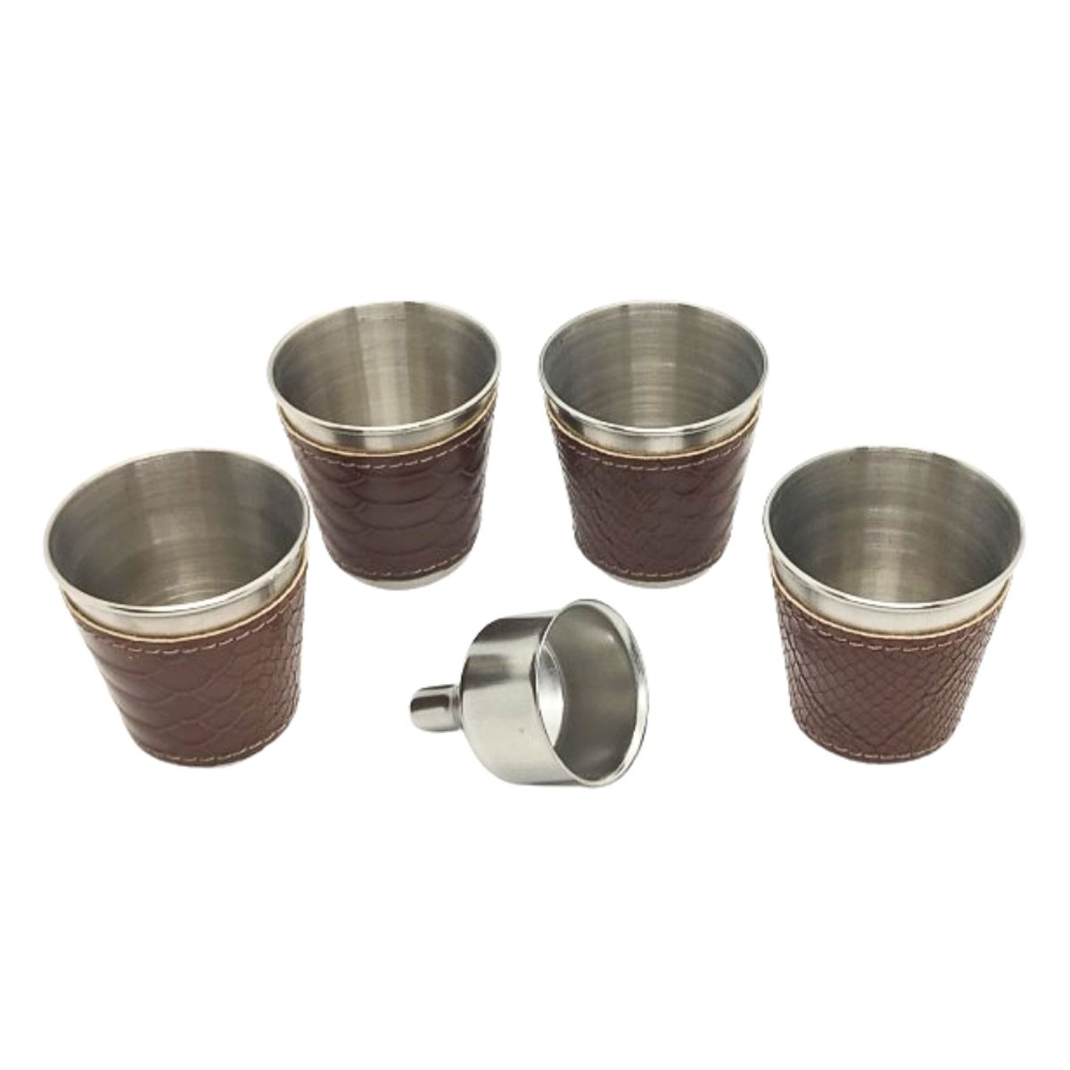 GENERICO - Set Petaca Cafe con 4 Shoots Acero 18 oz.